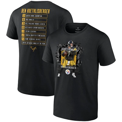 Men's Fanatics Ben Roethlisberger Black Pittsburgh Steelers - Career Stats T-Shirt