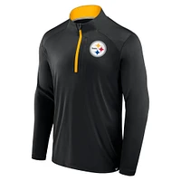 Men's Fanatics Black Pittsburgh Steelers Defender Quarter-Zip Jacket