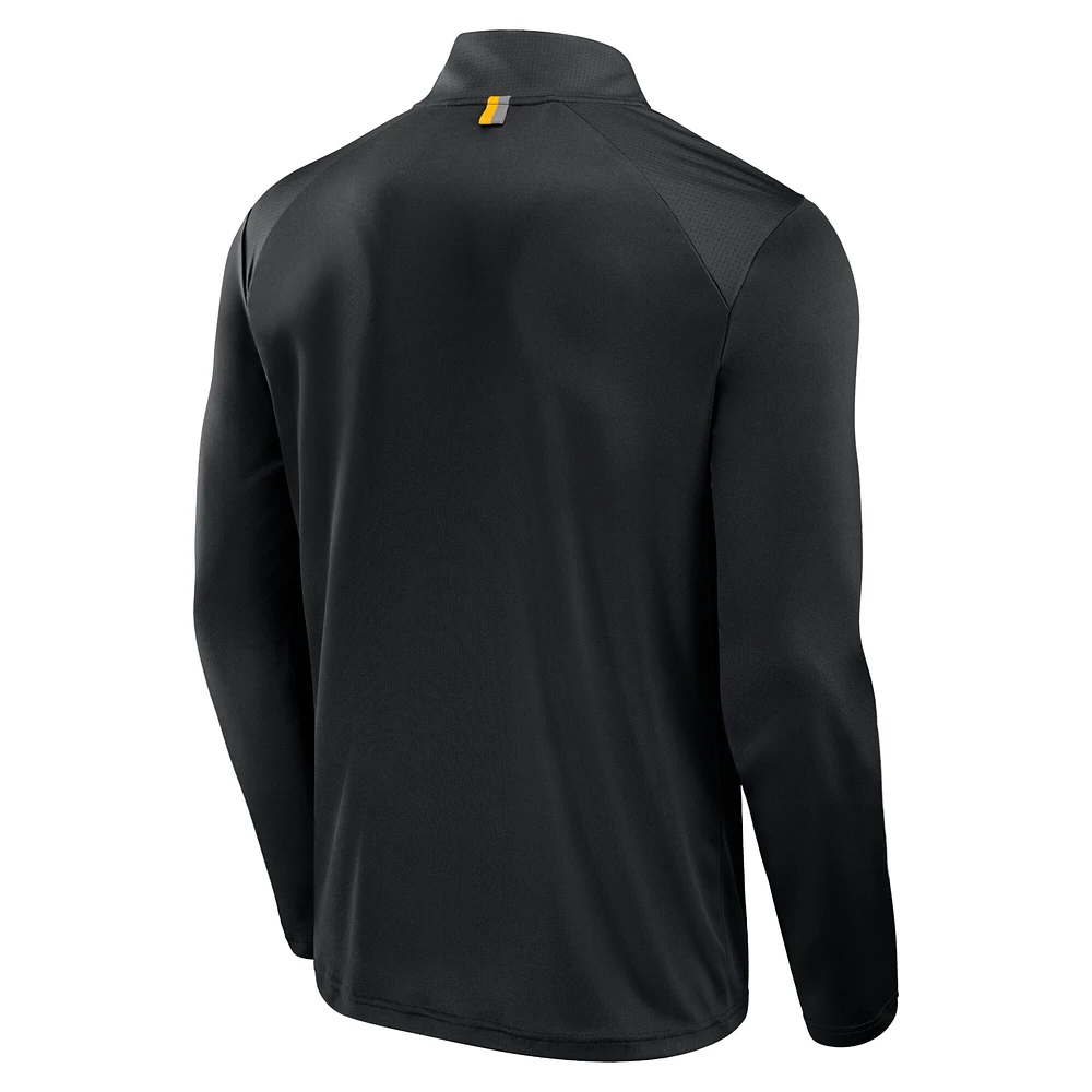Men's Fanatics Black Pittsburgh Steelers Defender Quarter-Zip Jacket