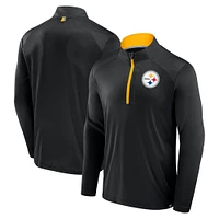 Men's Fanatics Black Pittsburgh Steelers Defender Quarter-Zip Jacket