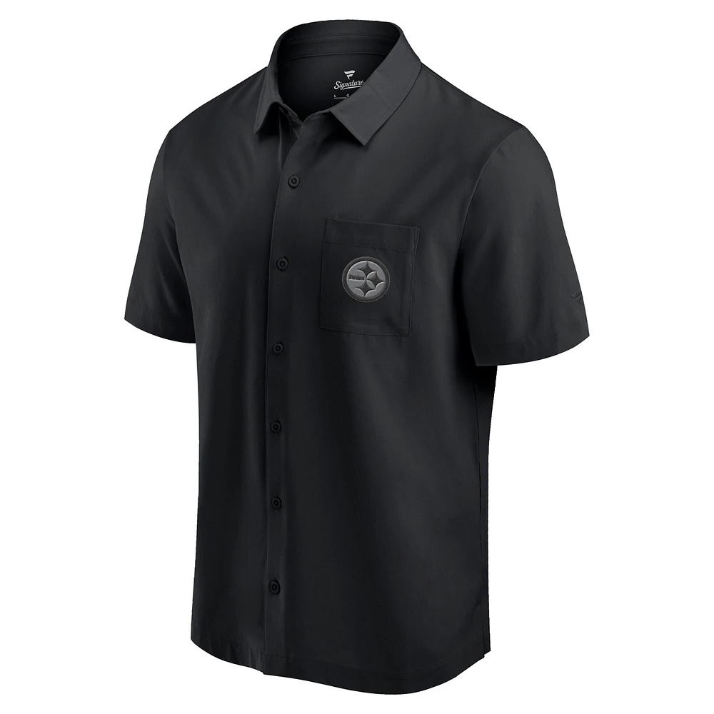 Men's Fanatics Black Pittsburgh Steelers Front Office Button-Up Shirt