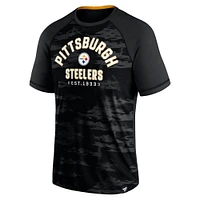 Men's Fanatics Black Pittsburgh Steelers Hail Mary Defender Raglan T-Shirt