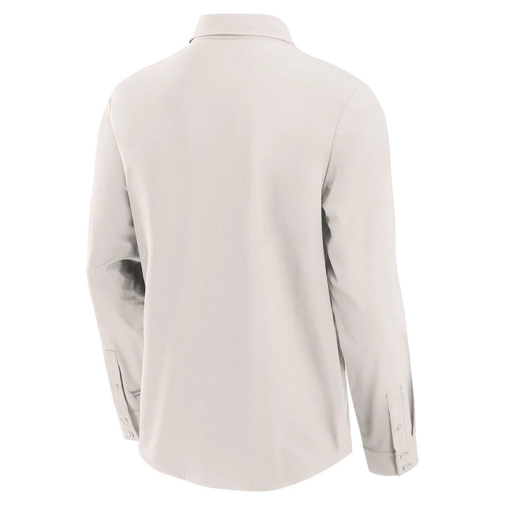 Chemise boutonnée à manches longues Fanatics Cream Pittsburgh Steelers Front Office pour hommes