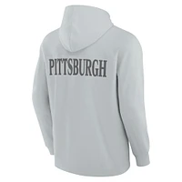 Men's Fanatics Gray Pittsburgh Steelers Elements Blaze Tri-Blend Long Sleeve Hoodie T-Shirt