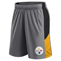 Men's Fanatics Gray Pittsburgh Steelers Logo Shorts
