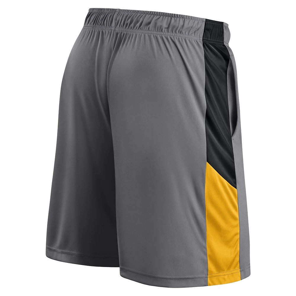 Men's Fanatics Gray Pittsburgh Steelers Logo Shorts
