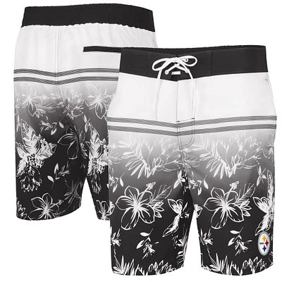 Maillot de bain G-III Sports by Carl Banks Pittsburgh Steelers Swim Island Volley pour homme - Noir Short