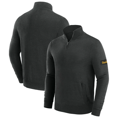Pull zippé à quart de tour pour homme J. Palmer Black Pittsburgh Steelers