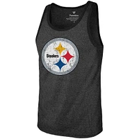 Men's Majestic Threads T.J. Watt Black Pittsburgh Steelers Name & Number Tri-Blend Tank Top