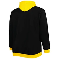 Men's Mitchell & Ness Black/Gold Pittsburgh Steelers Big Tall Face Pullover Hoodie