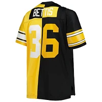 Men's Mitchell & Ness Jerome Bettis Black/Gold Pittsburgh Steelers Big Tall Split Legacy Retired Player Replica Jersey
