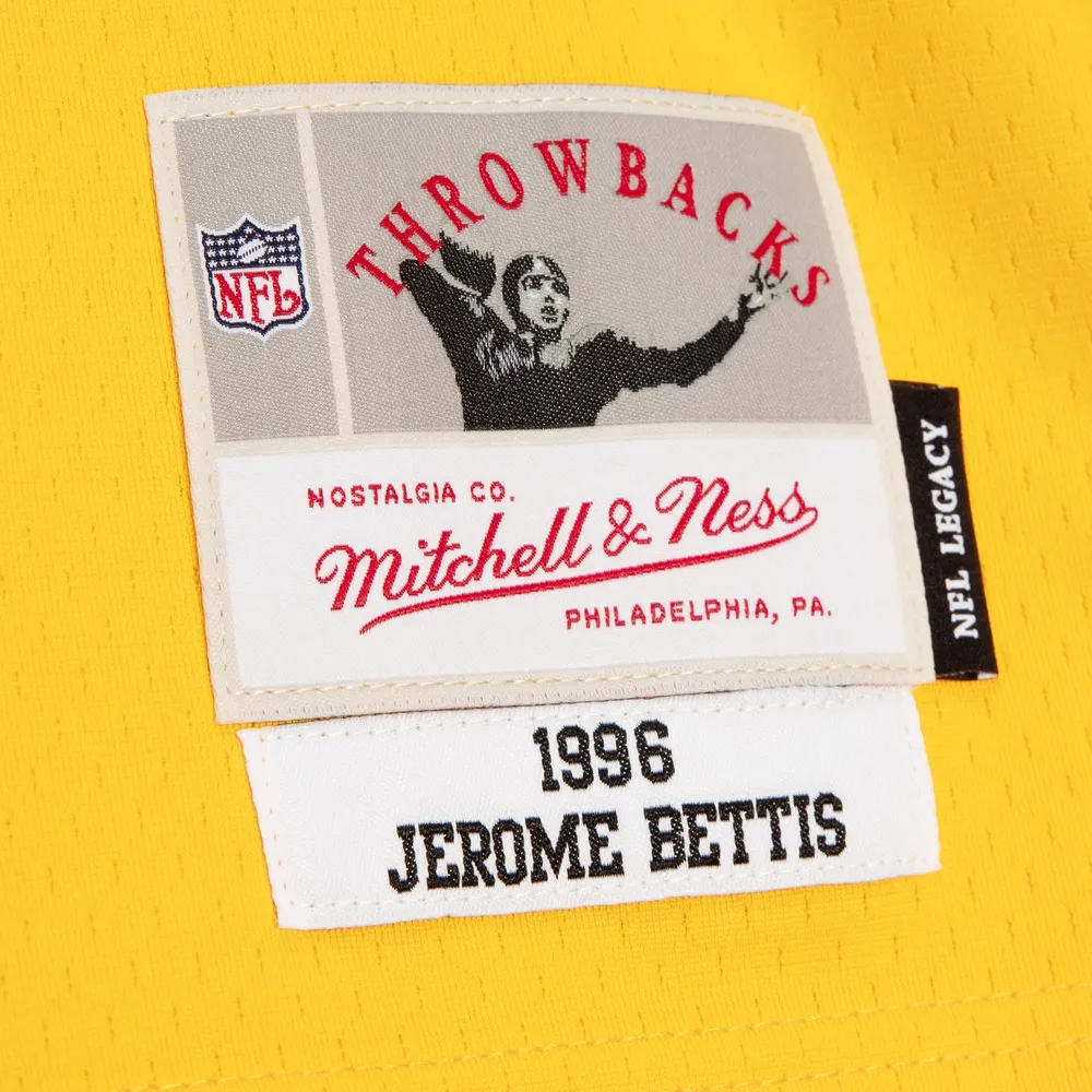 Men's Mitchell & Ness Jerome Bettis Black/Gold Pittsburgh Steelers Big Tall Split Legacy Retired Player Replica Jersey