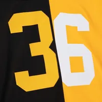 Men's Mitchell & Ness Jerome Bettis Black/Gold Pittsburgh Steelers Big Tall Split Legacy Retired Player Replica Jersey