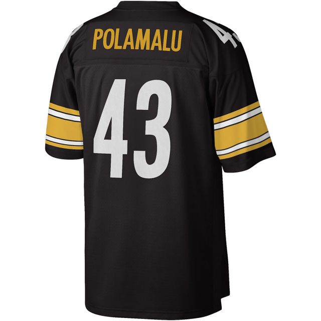 Mitchell & Ness Troy Polamalu pour homme Black Pittsburgh Steelers Retired Player Replica - Maillot