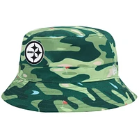 Men's New Era Black/Camo Pittsburgh Steelers Reversible Bucket Hat