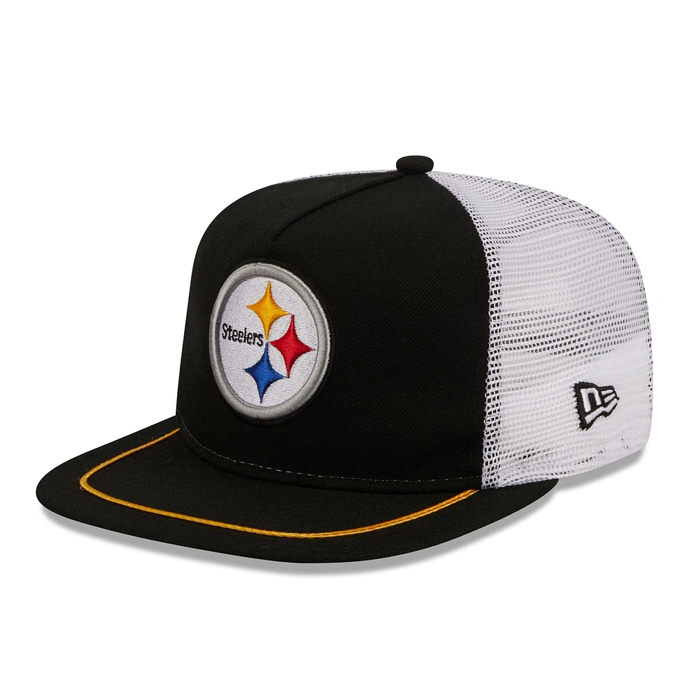 Casquette réglable de golfeur classique originale des Pittsburgh Steelers New Era noir/blanc pour hommes