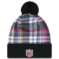 Men's New Era  Black Pittsburgh Steelers 2024 NFL Crucial Catch Cuffed Knit Hat With Pom