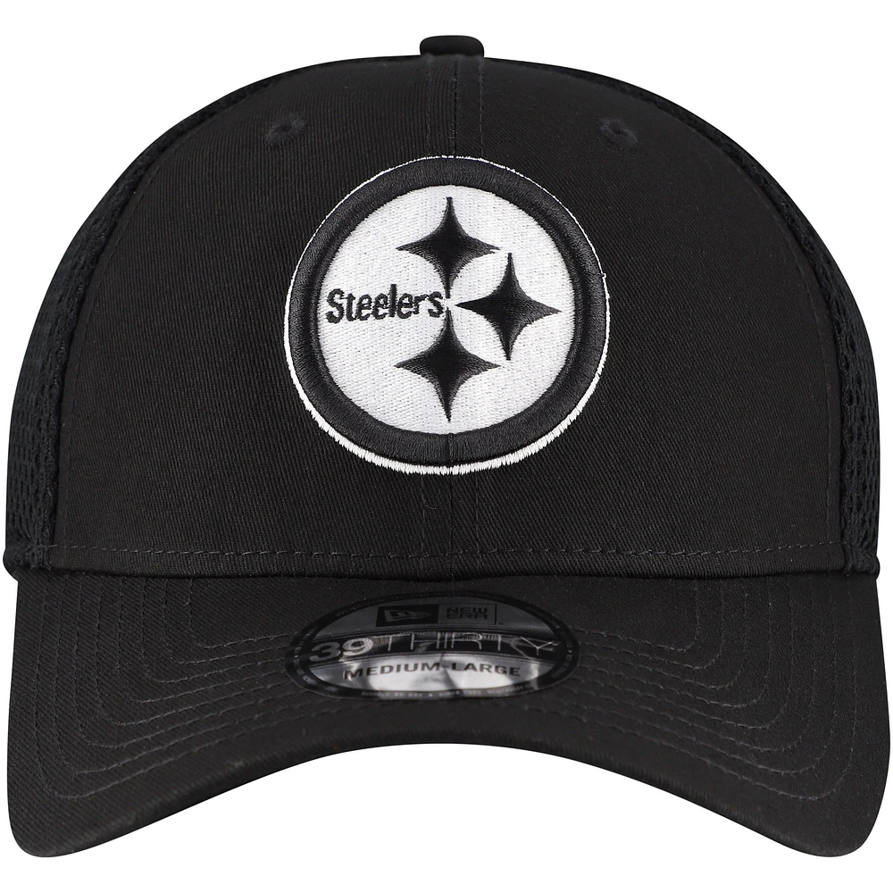 Men's New Era Black Pittsburgh Steelers 39THIRTY Flex Hat