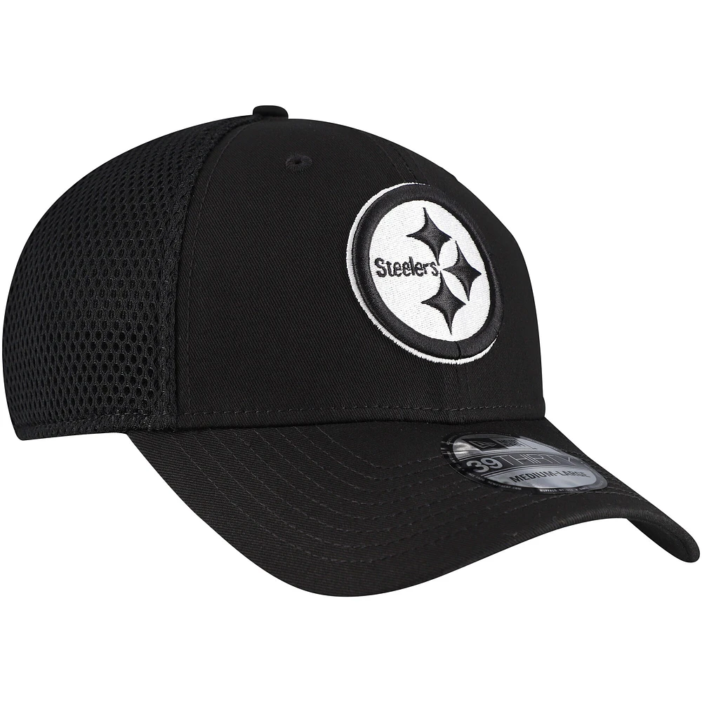 Men's New Era Black Pittsburgh Steelers 39THIRTY Flex Hat