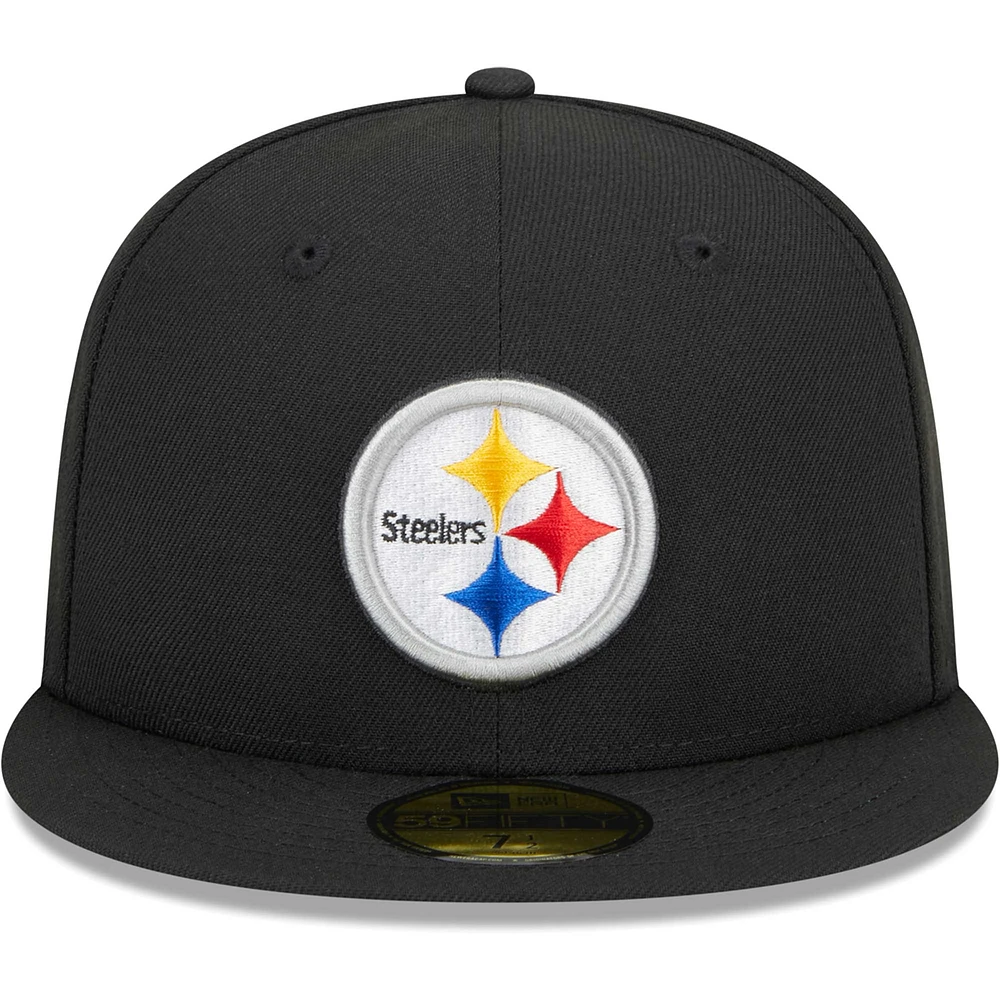 Men's New Era Black Pittsburgh Steelers Camo Undervisor 59FIFTY Fitted Hat