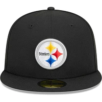 Men's New Era Black Pittsburgh Steelers Camo Undervisor 59FIFTY Fitted Hat