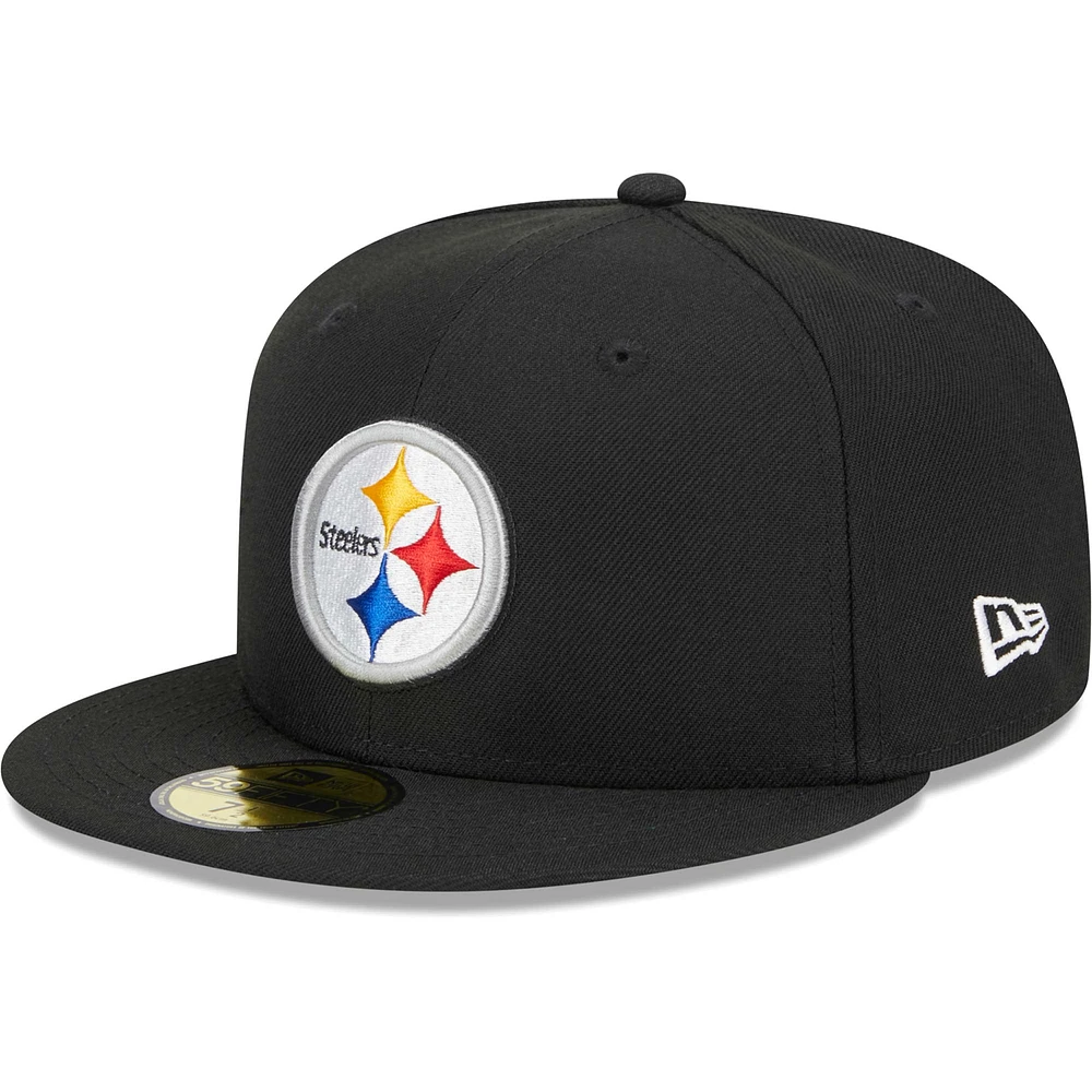 Men's New Era Black Pittsburgh Steelers Camo Undervisor 59FIFTY Fitted Hat