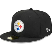 Men's New Era Black Pittsburgh Steelers Camo Undervisor 59FIFTY Fitted Hat