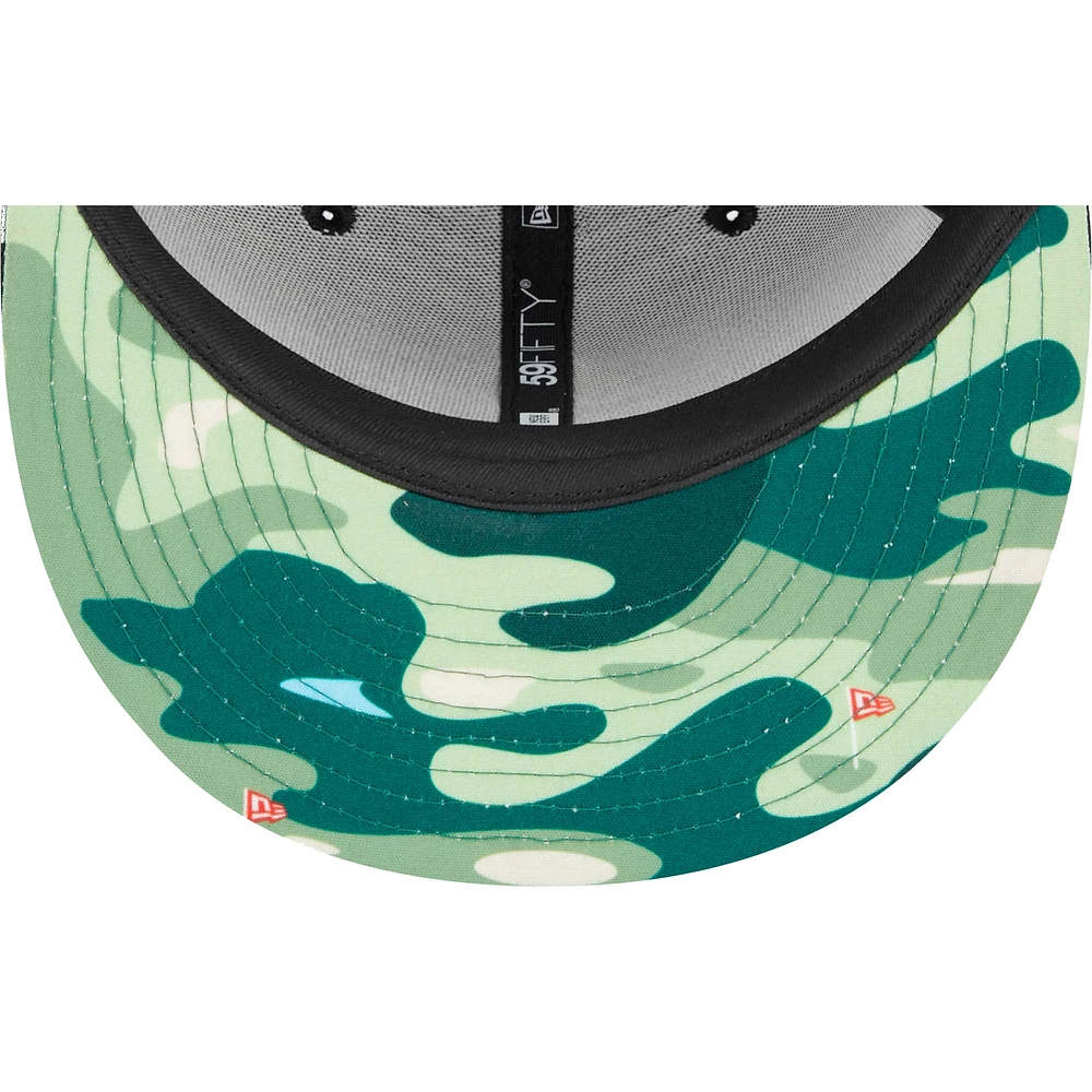Men's New Era Black Pittsburgh Steelers Camo Undervisor 59FIFTY Fitted Hat