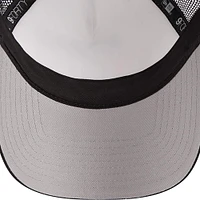 Men's New Era /Black Pittsburgh Steelers Stacked A-Frame Trucker 9FORTY Adjustable Hat