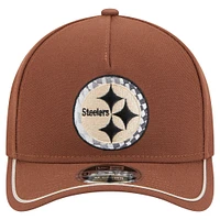 Men's New Era  Brown Pittsburgh Steelers Motorsport 9FORTY Adjustable Hat