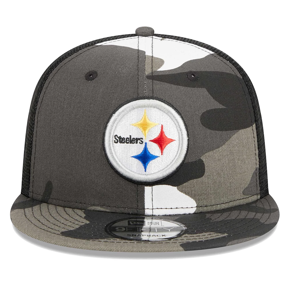 Men's New Era Camo Pittsburgh Steelers Dark Trucker 9FIFTY Snapback Hat