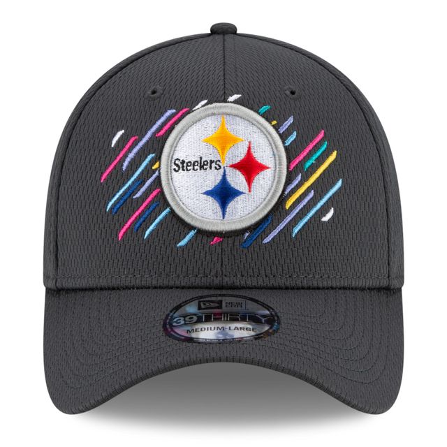 Casquette New Era Charcoal Pittsburgh Steelers 2021 NFL Crucial Catch pour homme - 39THIRTY Flex