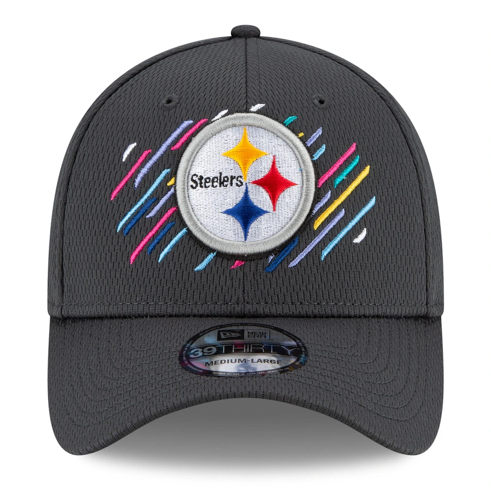 Men's New Era Charcoal Pittsburgh Steelers 2021 NFL Crucial Catch - 39THIRTY Flex Hat