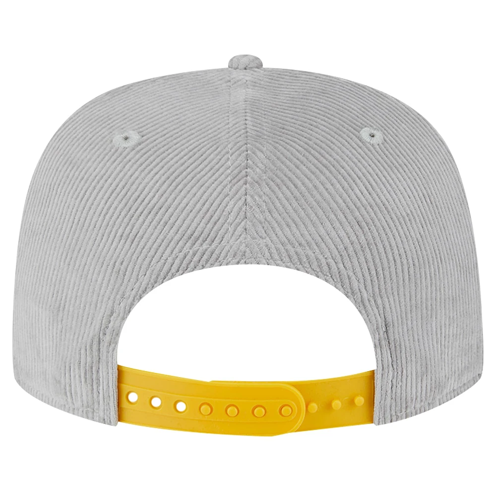 Men's New Era Gray Pittsburgh Steelers Throwback Corded Golfer Snapback Hat