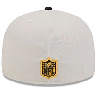 Men's New Era Stone/Black Pittsburgh Steelers 2024 Sideline Historic 59FIFTY Fitted Hat