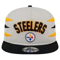 Men's New Era Stone/Black Pittsburgh Steelers Athletic Golfer Snapback Hat