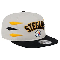 Men's New Era Stone/Black Pittsburgh Steelers Athletic Golfer Snapback Hat