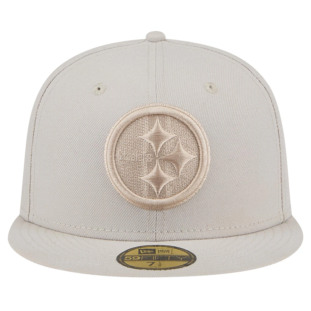 Casquette ajustée 59FIFTY pour homme New Era Stone Pittsburgh Steelers Color Pack