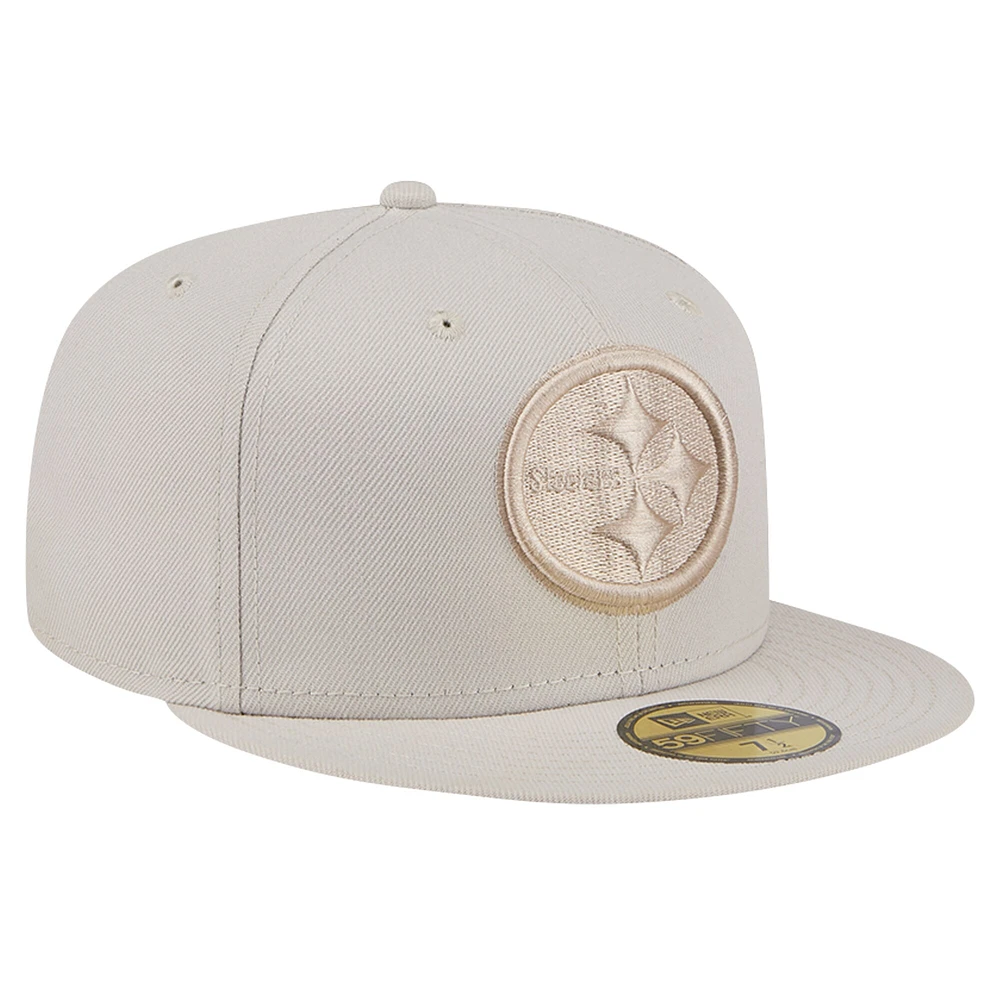 Casquette ajustée 59FIFTY pour homme New Era Stone Pittsburgh Steelers Color Pack