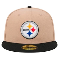 Men's New Era Tan Pittsburgh Steelers  Logo Main 59FIFTY Fitted Hat