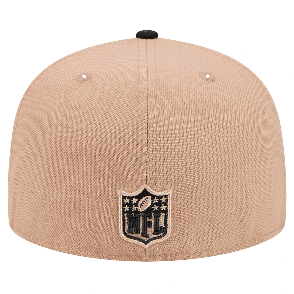 Men's New Era Tan Pittsburgh Steelers  Logo Main 59FIFTY Fitted Hat