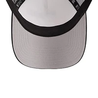 Men's New Era /Black Pittsburgh Steelers Stacked A-Frame Trucker 9FORTY Adjustable Hat