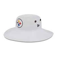 Men's New Era White Pittsburgh Steelers 2023 NFL Training Camp Panama Bucket Hat