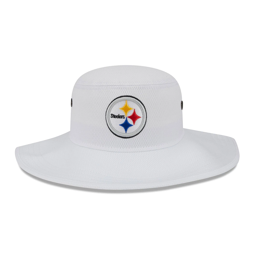 Men's New Era White Pittsburgh Steelers 2023 NFL Training Camp Panama Bucket Hat