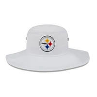 Men's New Era White Pittsburgh Steelers 2023 NFL Training Camp Panama Bucket Hat