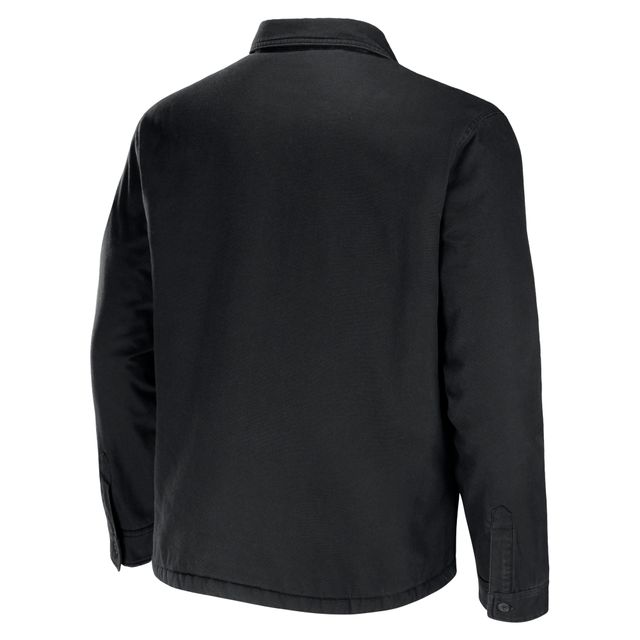 Collection NFL x Darius Rucker pour hommes par Fanatics Veste chemise boutonnée en toile noire des Pittsburgh Steelers
