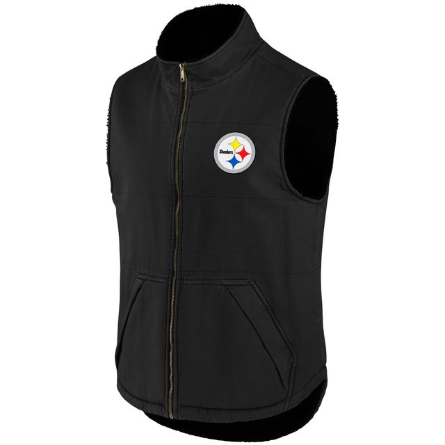 Collection NFL x Darius Rucker pour hommes par Fanatics Veste noire entièrement zippée doublée de sherpa des Pittsburgh Steelers