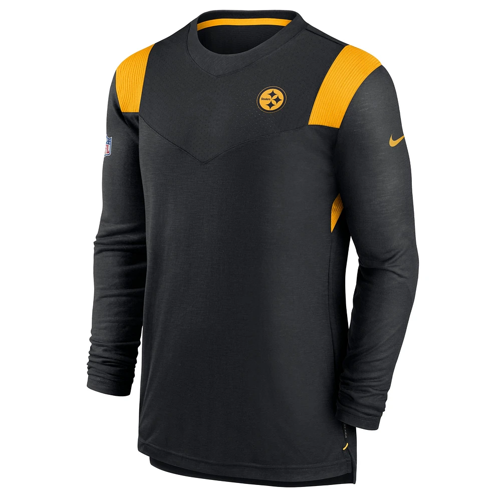Men's Nike Black/Gold Pittsburgh Steelers Sideline Performance Long Sleeve T-Shirt