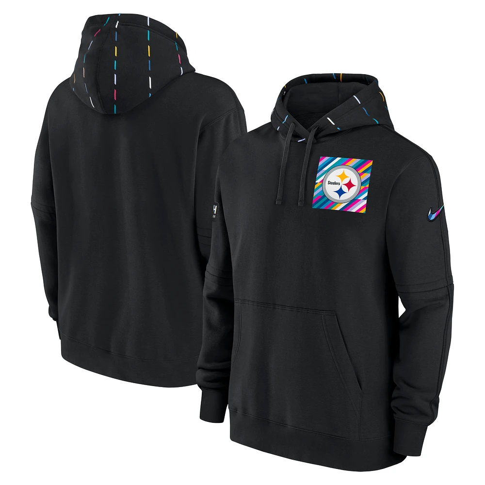Men's Nike Black Pittsburgh Steelers 2023 NFL Crucial Catch Club Pullover Hoodie