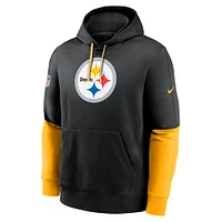 Men's Nike Black Pittsburgh Steelers 2024 Sideline Club Pullover Hoodie